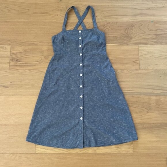 Madewell Chambray Tank Button-Front Midi Dress Size 6 - Picture 2 of 7
